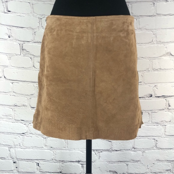 BLANK NYC SUEDE CAMEL SIDE ZIPPER MINI SKIRT SIZE (29) - Picture 4 of 13